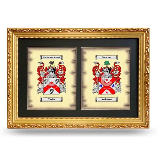 Double Coat of Arms Framed - Gold