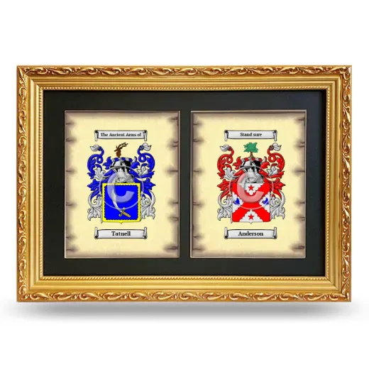 Double Coat of Arms Framed - Gold