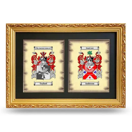 Double Coat of Arms Framed - Gold