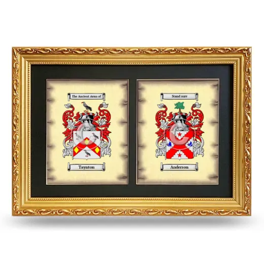 Double Coat of Arms Framed - Gold