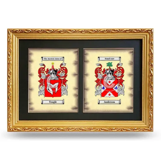 Double Coat of Arms Framed - Gold