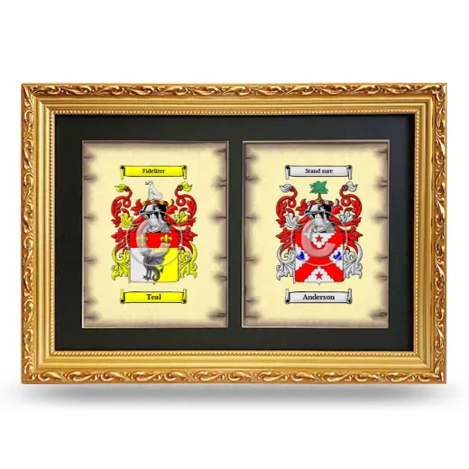 Double Coat of Arms Framed - Gold
