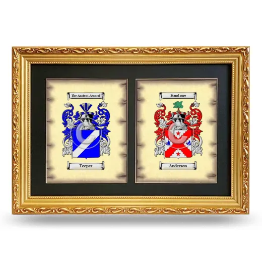 Double Coat of Arms Framed - Gold