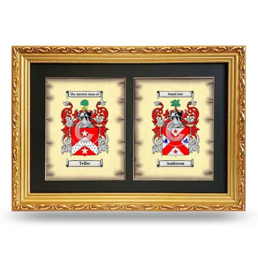 Double Coat of Arms Framed - Gold