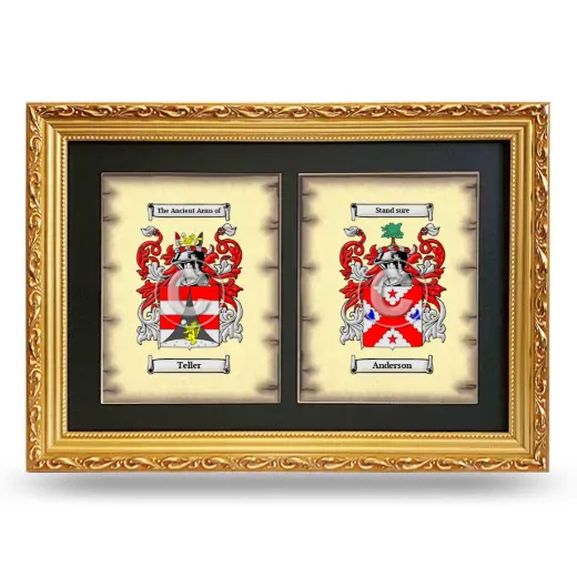 Double Coat of Arms Framed - Gold