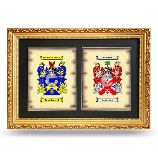 Double Coat of Arms Framed - Gold