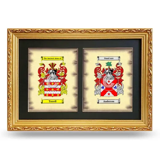 Double Coat of Arms Framed - Gold
