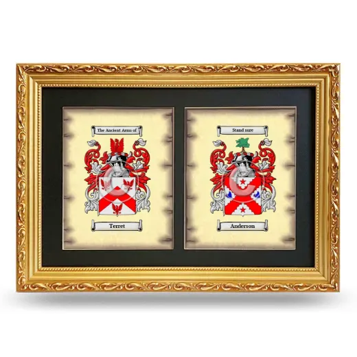 Double Coat of Arms Framed - Gold