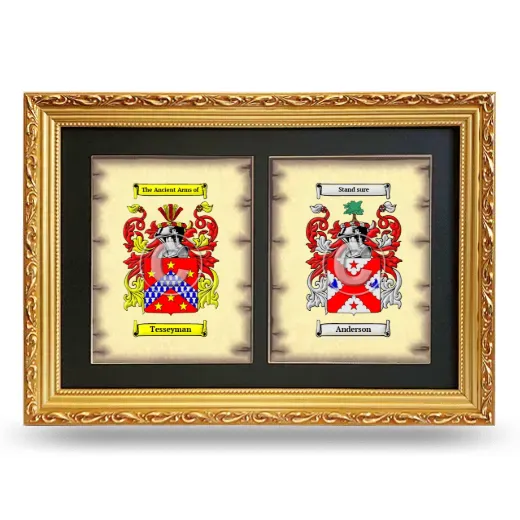Double Coat of Arms Framed - Gold
