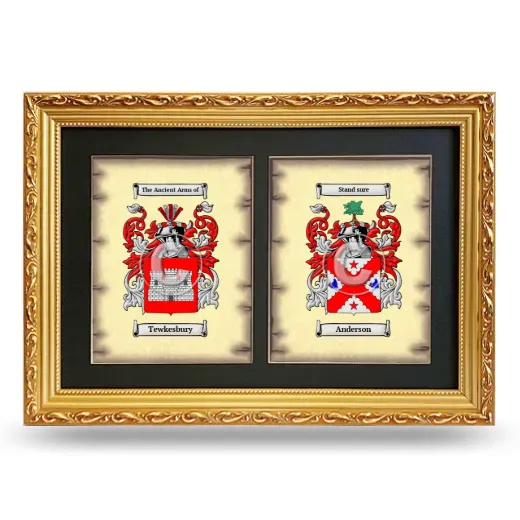 Double Coat of Arms Framed - Gold