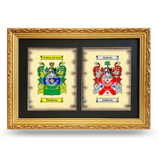 Double Coat of Arms Framed - Gold