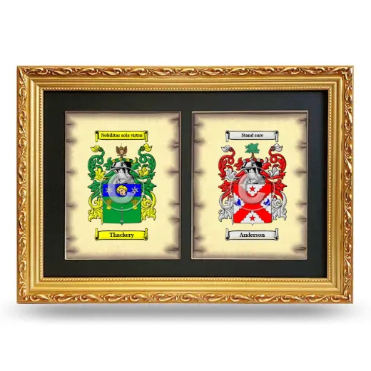 Double Coat of Arms Framed - Gold
