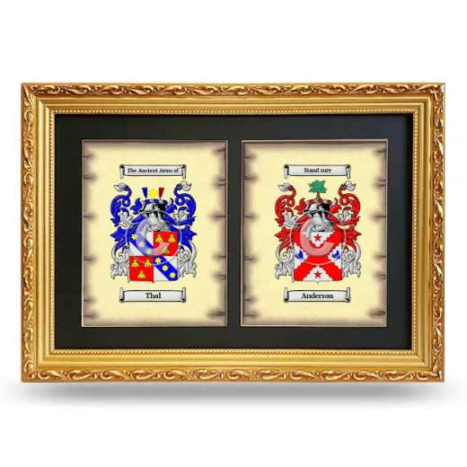 Double Coat of Arms Framed - Gold