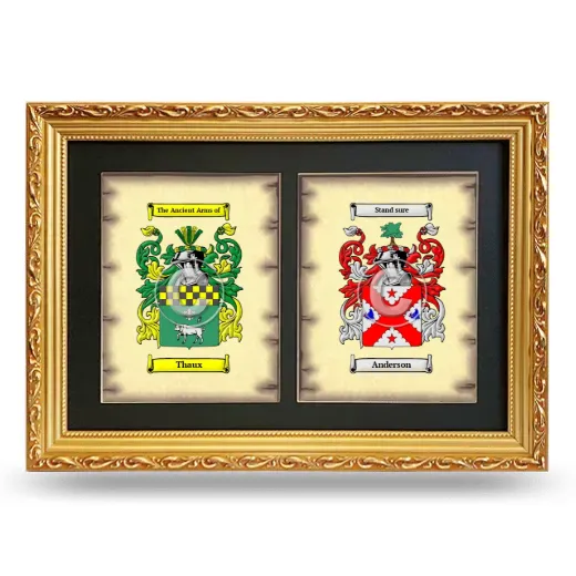 Double Coat of Arms Framed - Gold