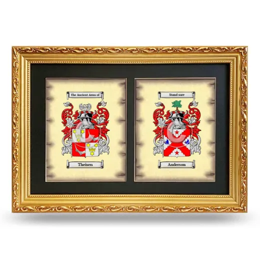 Double Coat of Arms Framed - Gold