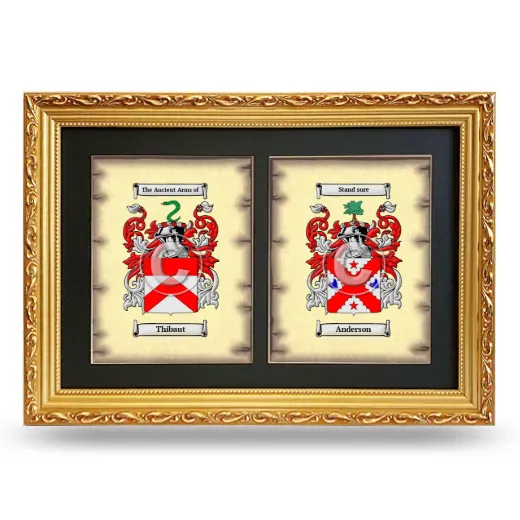 Double Coat of Arms Framed - Gold