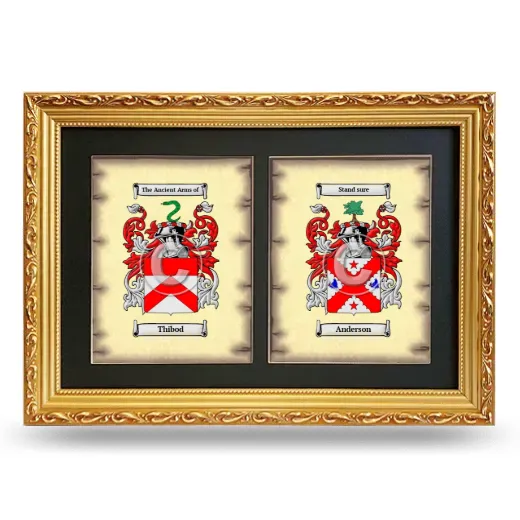 Double Coat of Arms Framed - Gold