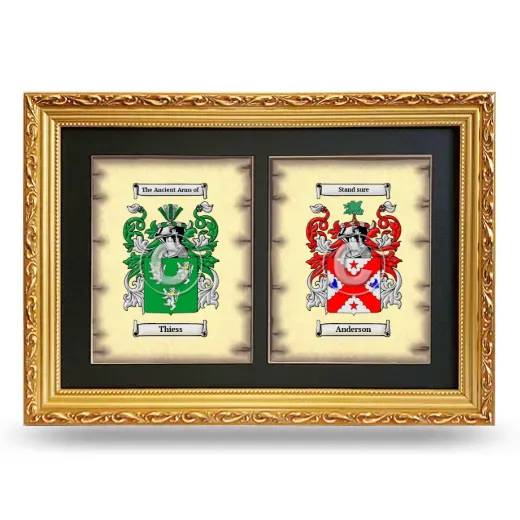 Double Coat of Arms Framed - Gold