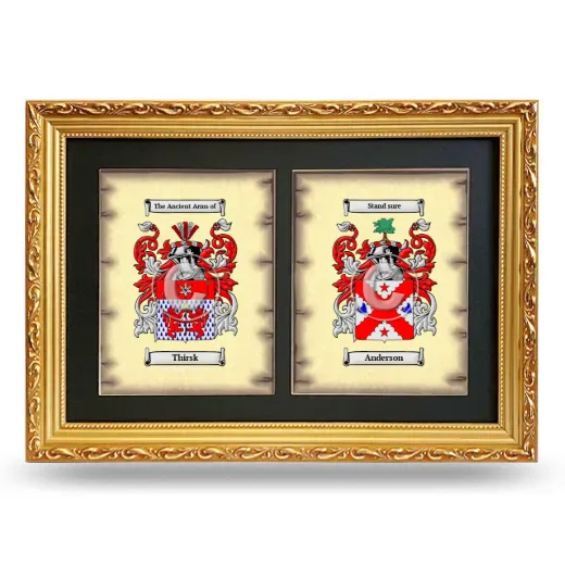 Double Coat of Arms Framed - Gold