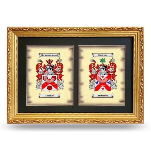 Double Coat of Arms Framed - Gold