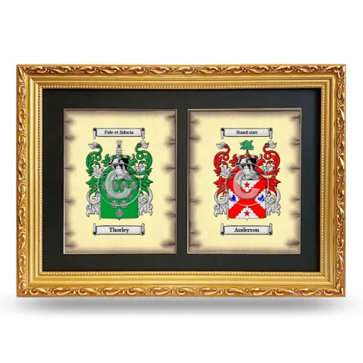 Double Coat of Arms Framed - Gold