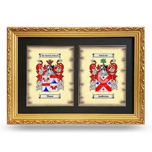 Double Coat of Arms Framed - Gold