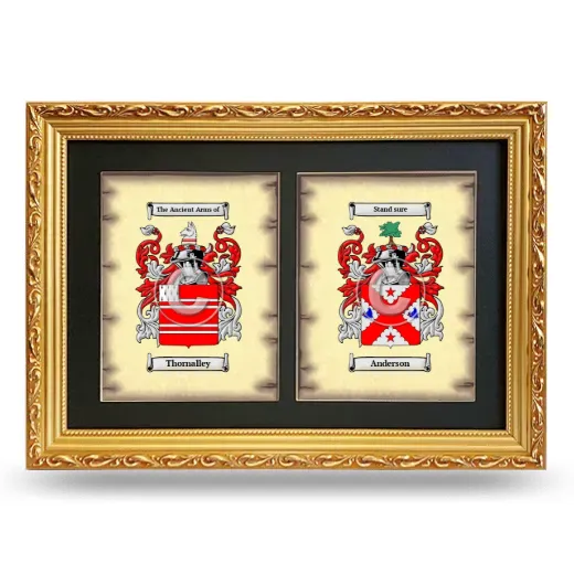 Double Coat of Arms Framed - Gold