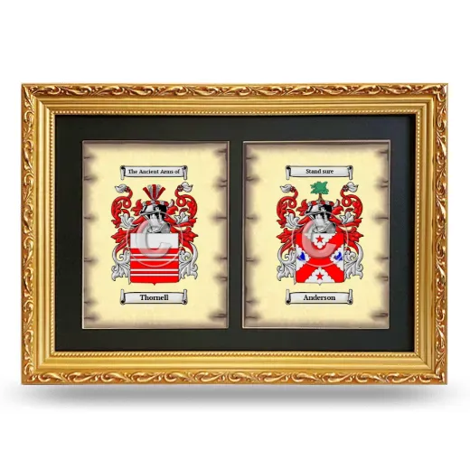 Double Coat of Arms Framed - Gold