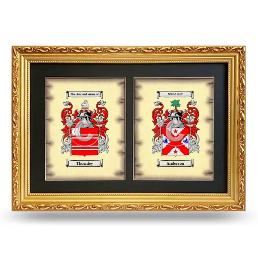 Double Coat of Arms Framed - Gold