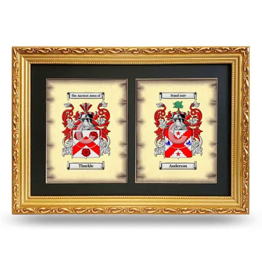 Double Coat of Arms Framed - Gold
