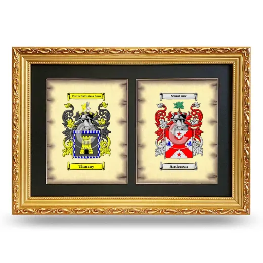 Double Coat of Arms Framed - Gold