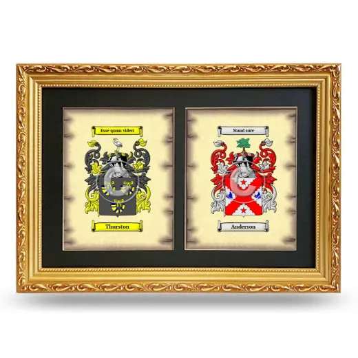 Double Coat of Arms Framed - Gold