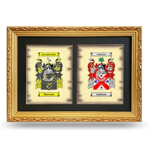 Double Coat of Arms Framed - Gold