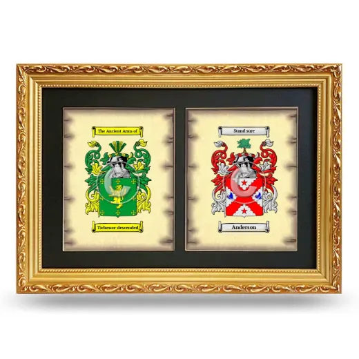 Double Coat of Arms Framed - Gold