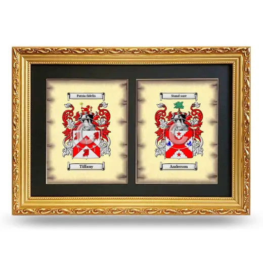 Double Coat of Arms Framed - Gold