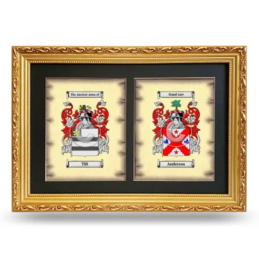 Double Coat of Arms Framed - Gold