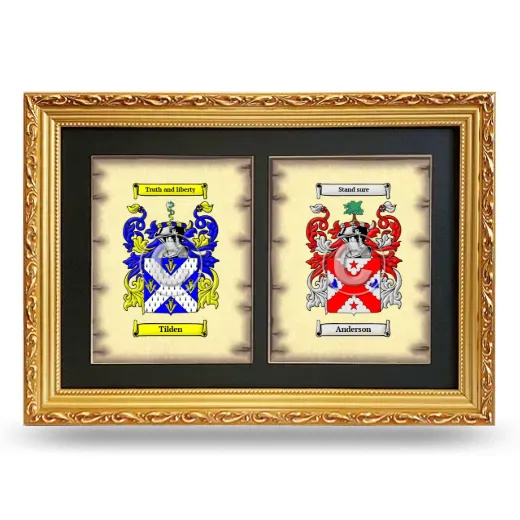 Double Coat of Arms Framed - Gold