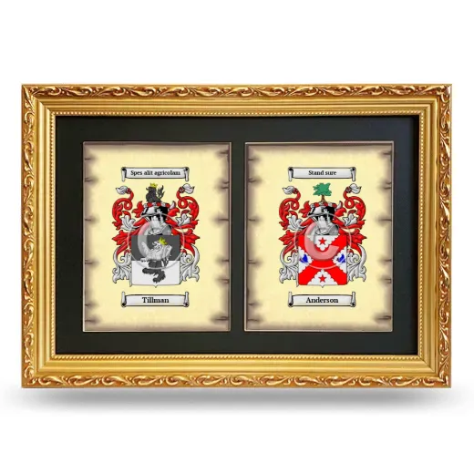 Double Coat of Arms Framed - Gold