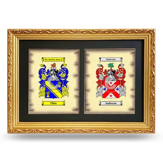 Double Coat of Arms Framed - Gold