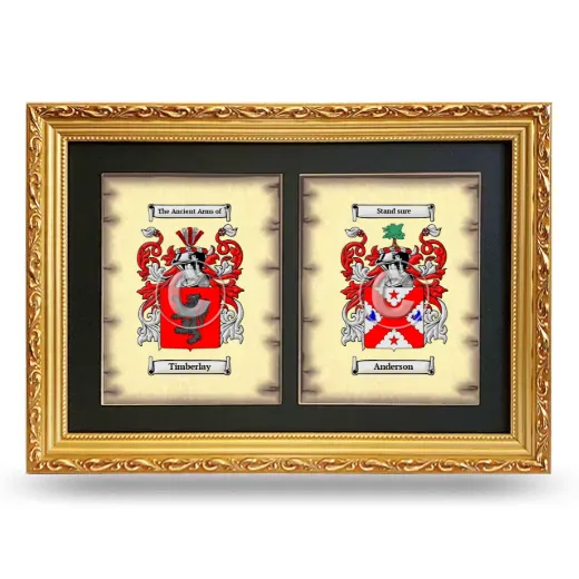 Double Coat of Arms Framed - Gold