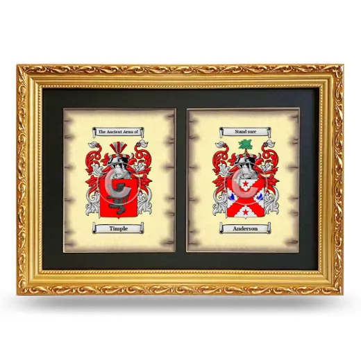 Double Coat of Arms Framed - Gold