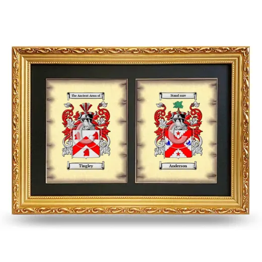 Double Coat of Arms Framed - Gold