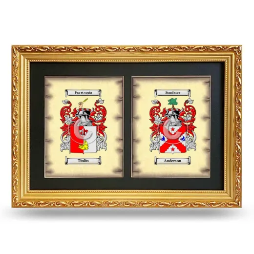 Double Coat of Arms Framed - Gold