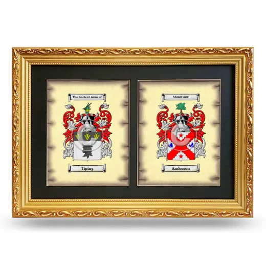 Double Coat of Arms Framed - Gold