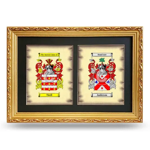 Double Coat of Arms Framed - Gold