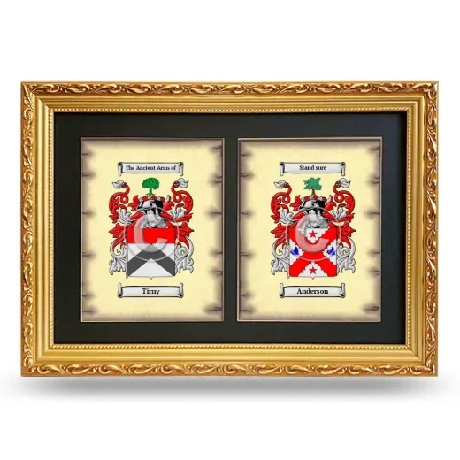 Double Coat of Arms Framed - Gold