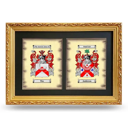 Double Coat of Arms Framed - Gold