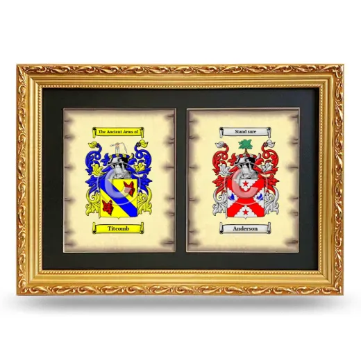 Double Coat of Arms Framed - Gold