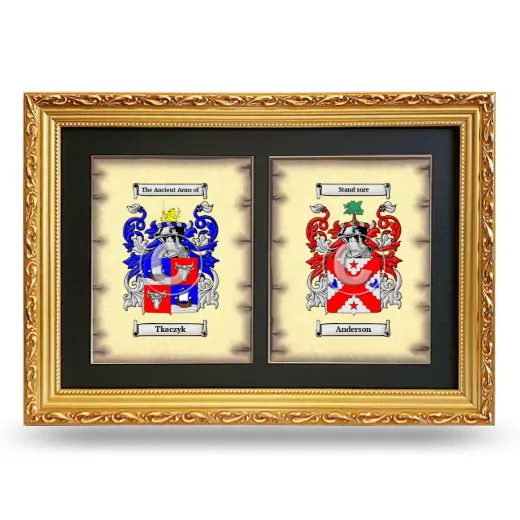Double Coat of Arms Framed - Gold