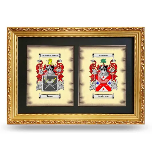 Double Coat of Arms Framed - Gold
